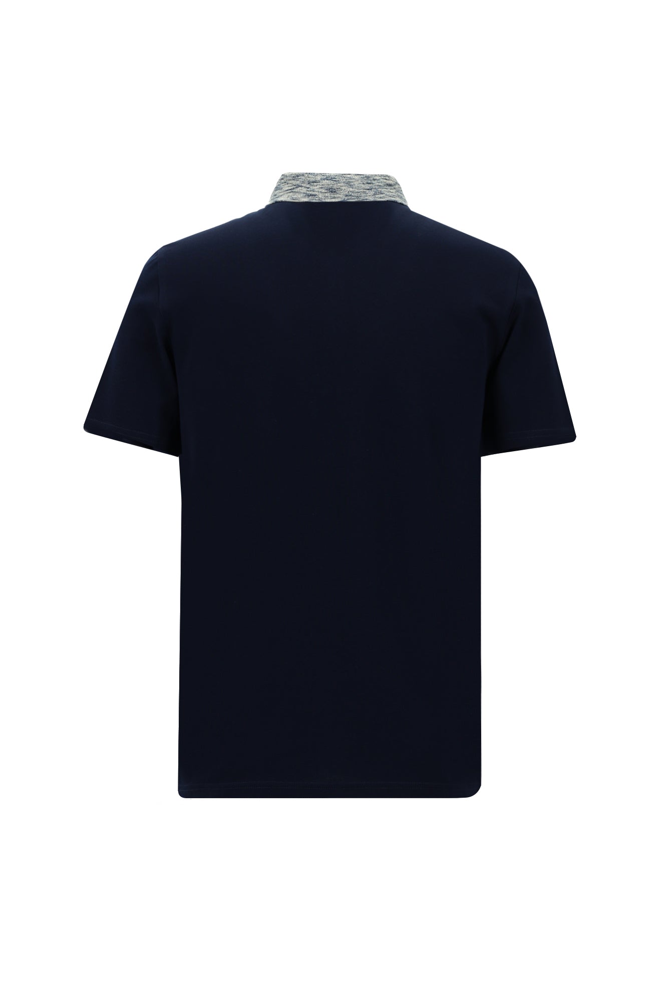 Koyu Lacivert Polo Yaka Slim Fit Dar Kesim Desenli Nakışlı Merserize Pamuk T-shirt