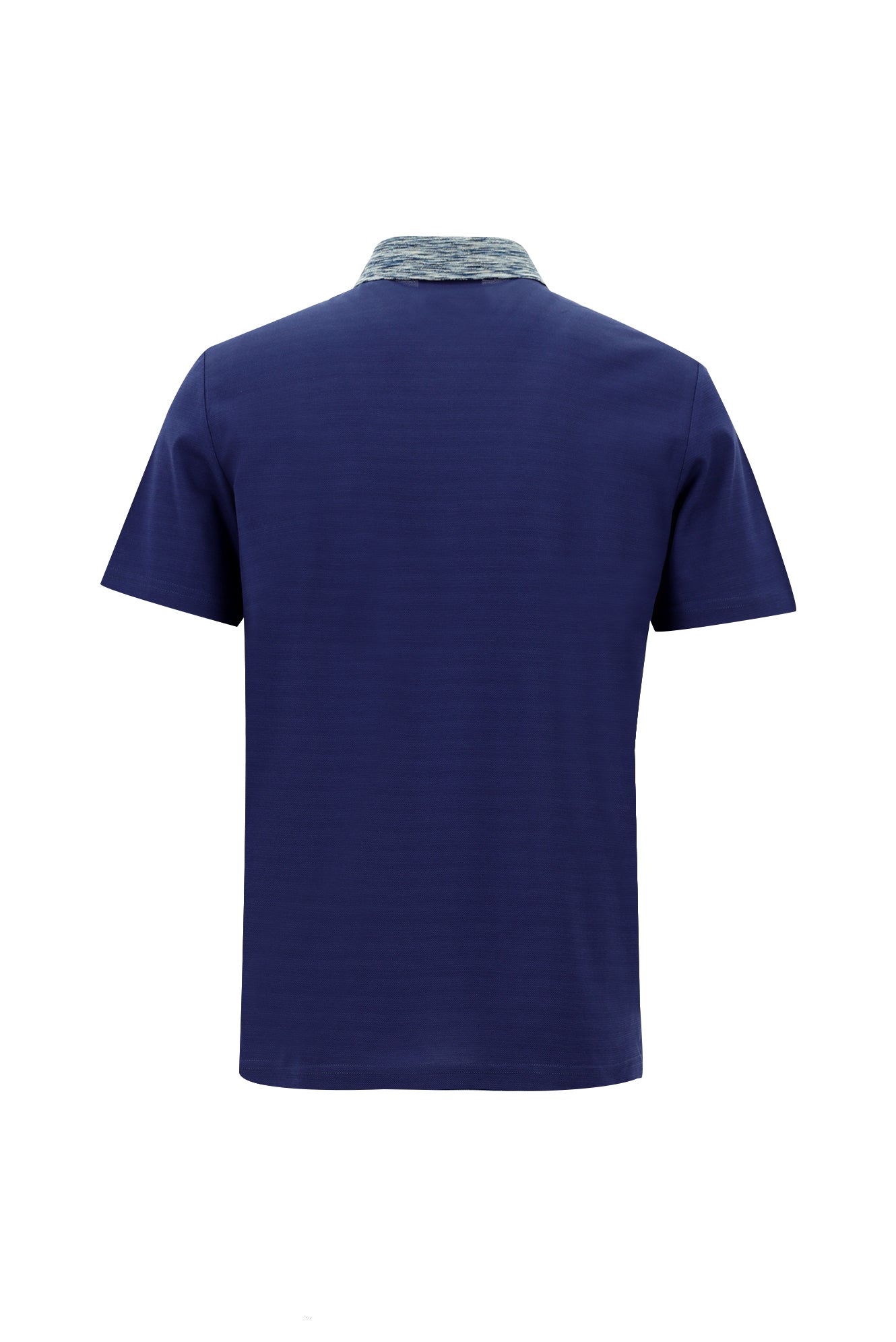 Koyu Mavi  Polo Yaka Slim Fit Dar Kesim Desenli Nakışlı Merserize Pamuk T-shirt