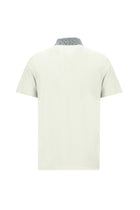Beyaz Polo Yaka Slim Fit Dar Kesim Desenli Nakışlı Merserize Pamuk T-shirt