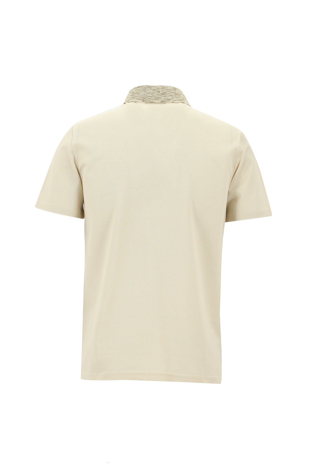 K?r?k Beyaz Polo Yaka Slim Fit Dar Kesim Desenli Nak??l? Merserize Pamuk T-shirt-Abdullah Ki??l?