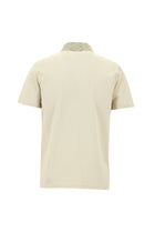 K?r?k Beyaz Polo Yaka Slim Fit Dar Kesim Desenli Nak??l? Merserize Pamuk T-shirt-Abdullah Ki??l?
