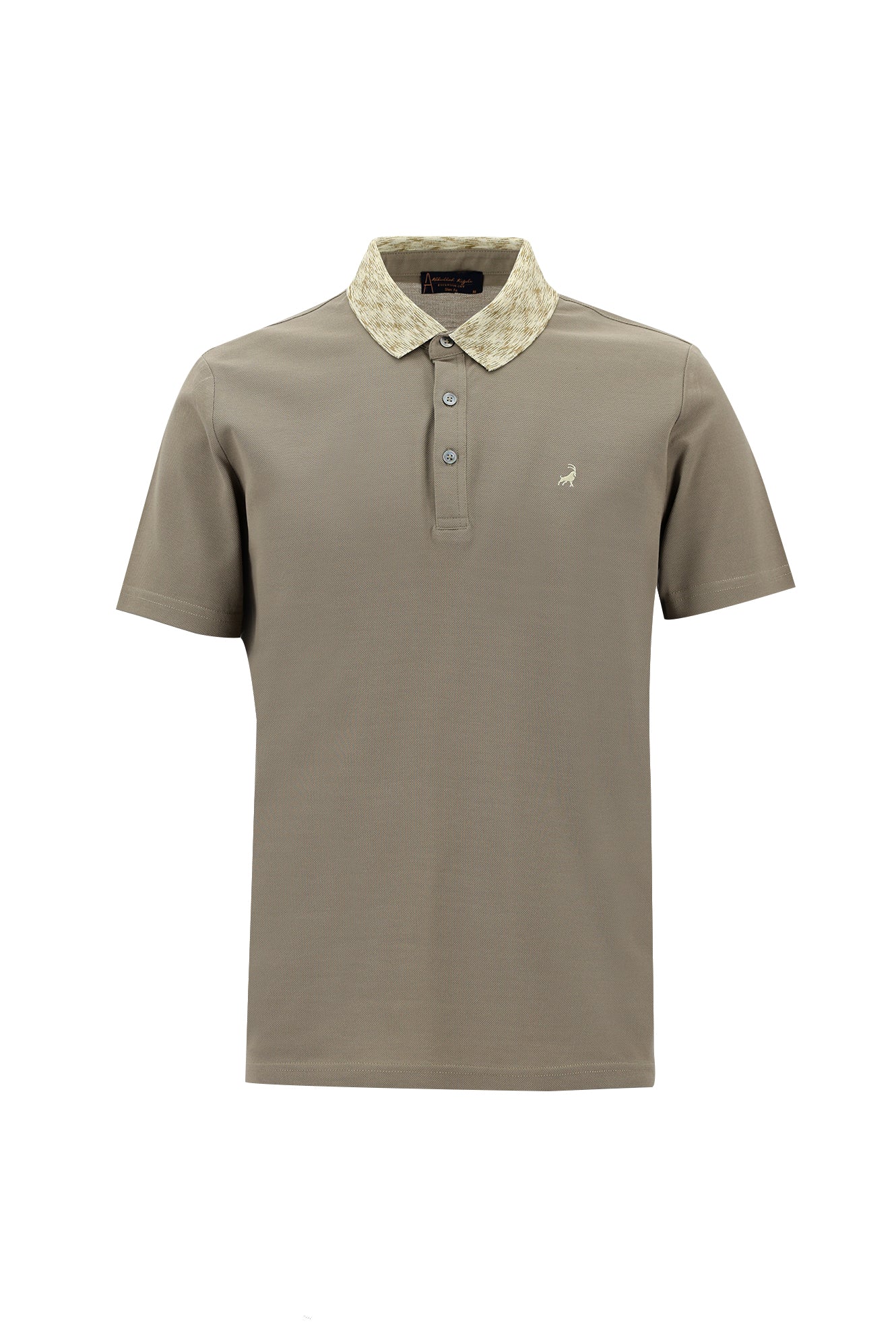Orta Vizon Polo Yaka Slim Fit Dar Kesim Desenli Nakışlı Merserize Pamuk T-shirt