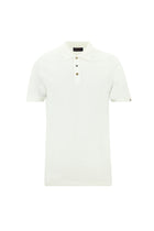 Kırık Beyaz Polo Yaka Slim Fit Dar Kesim Nakışlı Pamuk T-shirt