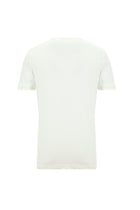 Kırık Beyaz Polo Yaka Slim Fit Dar Kesim Nakışlı Pamuk T-shirt