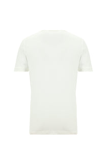 Kırık Beyaz Polo Yaka Slim Fit Dar Kesim Nakışlı Pamuk T-shirt