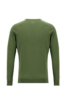 Yağ Yeşili-Olive Bisiklet Yaka Slim Fit Dar Kesim Pamuklu Triko Kazak