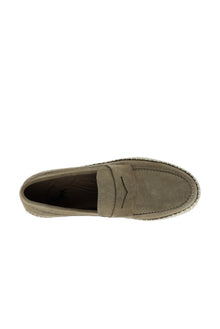 Orta Bej Süet Casual Loafer Deri Espadril Ayakkab?-Abdullah Ki??l?