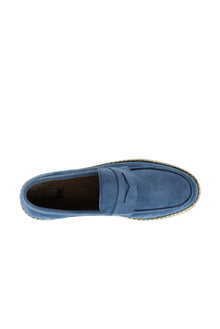 Mint Ye?ili Süet Casual Loafer Deri Espadril Ayakkab?-Abdullah Ki??l?