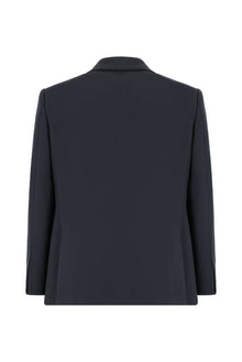 Siyah Slim Fit Dar Kesim Yünlü Desenli Ceket