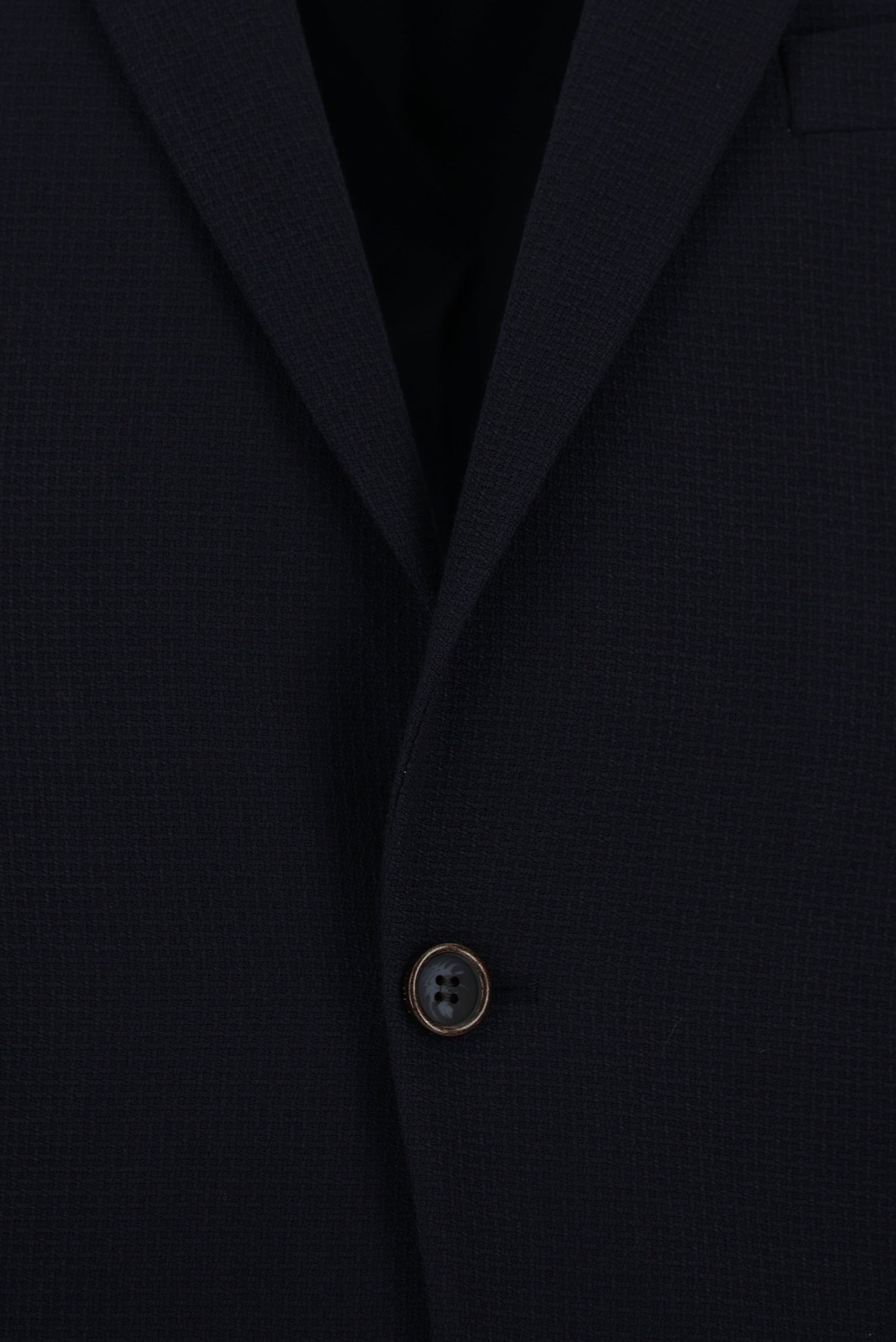 Koyu Lacivert Slim Fit Dar Kesim Yünlü Desenli Ceket
