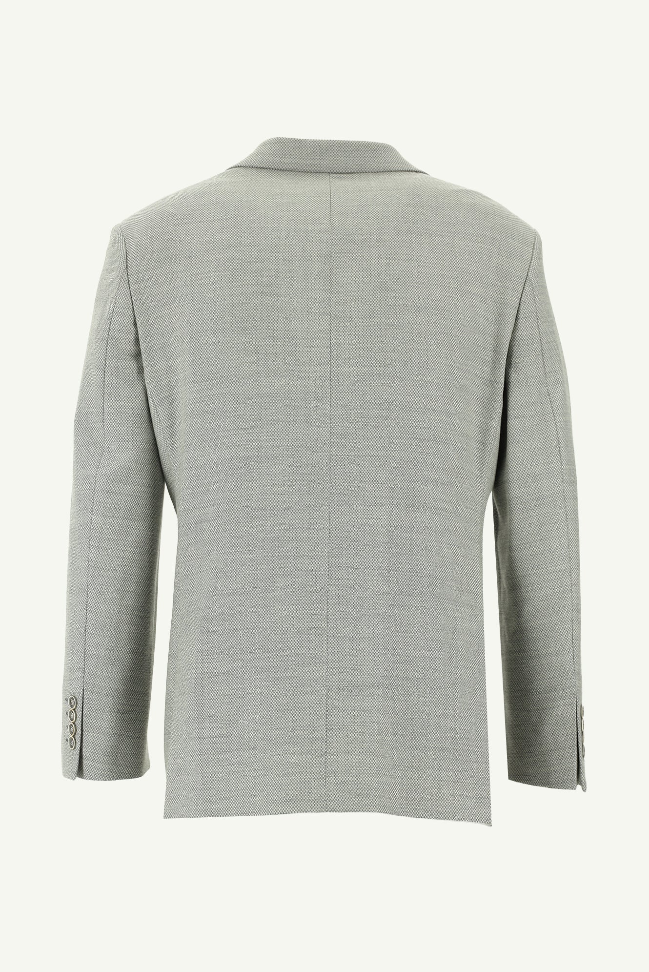 Açık Gri Relaxed Fit Rahat Kesim Yünlü Desenli Ceket