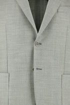 Açık Gri Regular Fit Yünlü Desenli Ceket