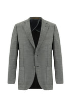 Koyu Füme Relaxed Fit Rahat Kesim Yünlü Desenli Ceket