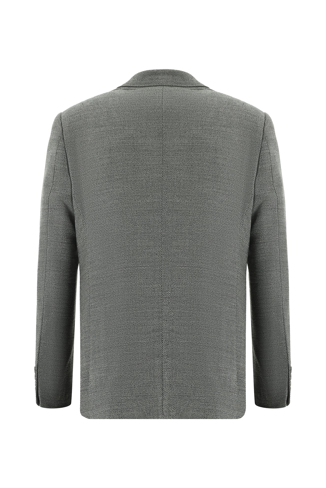 Koyu Füme Regular Fit Yünlü Desenli Ceket