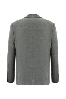 Koyu Füme Regular Fit Yünlü Desenli Ceket