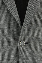 Koyu Füme Regular Fit Yünlü Desenli Ceket