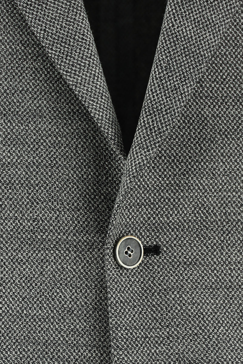 Koyu Füme Regular Fit Yünlü Desenli Ceket