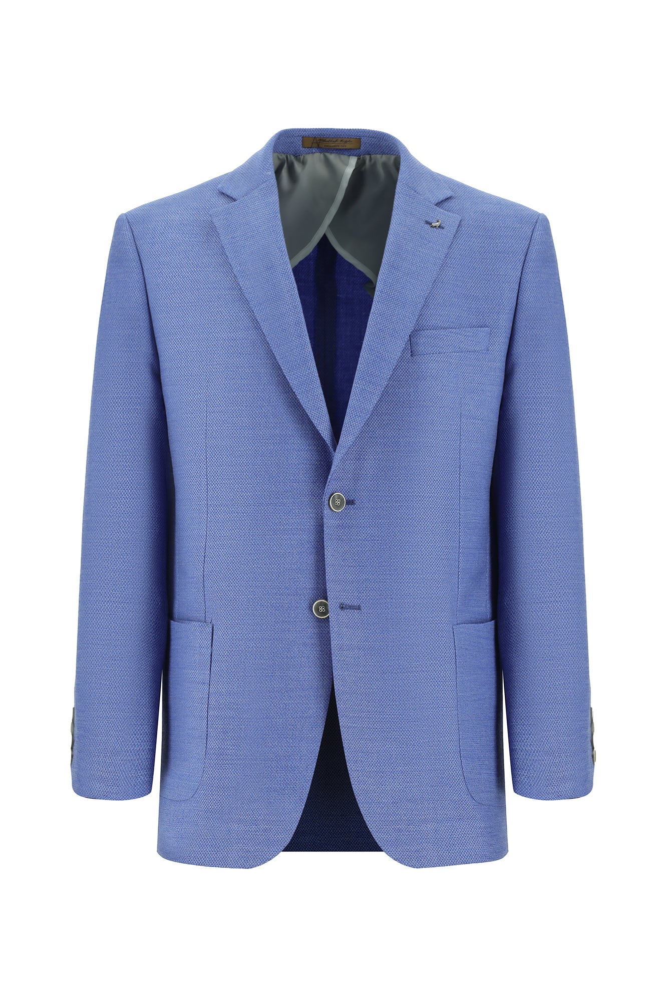 Mavi Relaxed Fit Rahat Kesim Yünlü Desenli Ceket