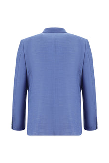 Mavi Relaxed Fit Rahat Kesim Yünlü Desenli Ceket