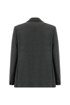 Koyu Antrasit Regular Fit Yünlü Desenli Ceket