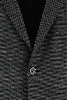 Koyu Antrasit Relaxed Fit Rahat Kesim Yünlü Desenli Ceket