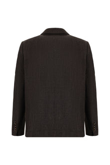 Koyu Kahve 7 Drop Slim Fit Dar Kesim Yünlü Desenli Ceket-Abdullah Ki??l?