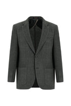Koyu Haki Slim Fit Dar Kesim Yünlü Desenli Ceket