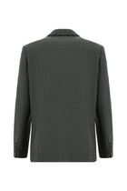 Koyu Haki Slim Fit Dar Kesim Yünlü Desenli Ceket