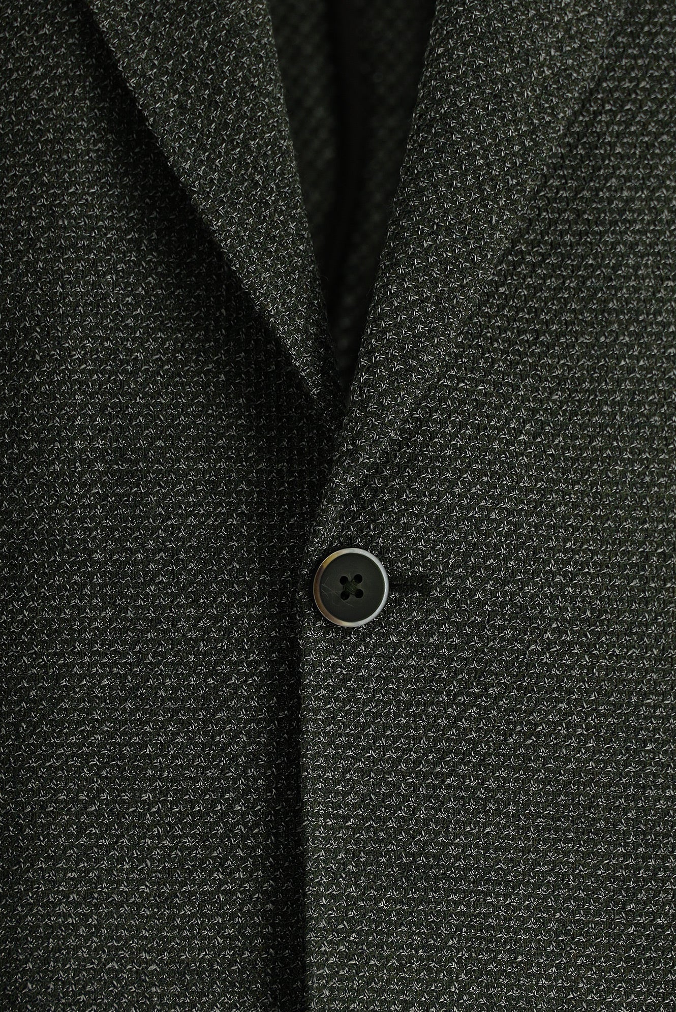 Koyu Haki Slim Fit Dar Kesim Yünlü Desenli Ceket