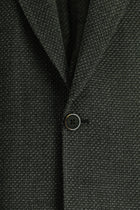 Koyu Haki Slim Fit Dar Kesim Yünlü Desenli Ceket