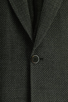 Koyu Haki Slim Fit Dar Kesim Yünlü Desenli Ceket