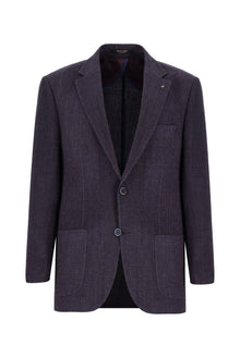 Koyu Bordo 4 Drop Relaxed Fit Rahat Kesim Yünlü Desenli Ceket-Abdullah Ki??l?