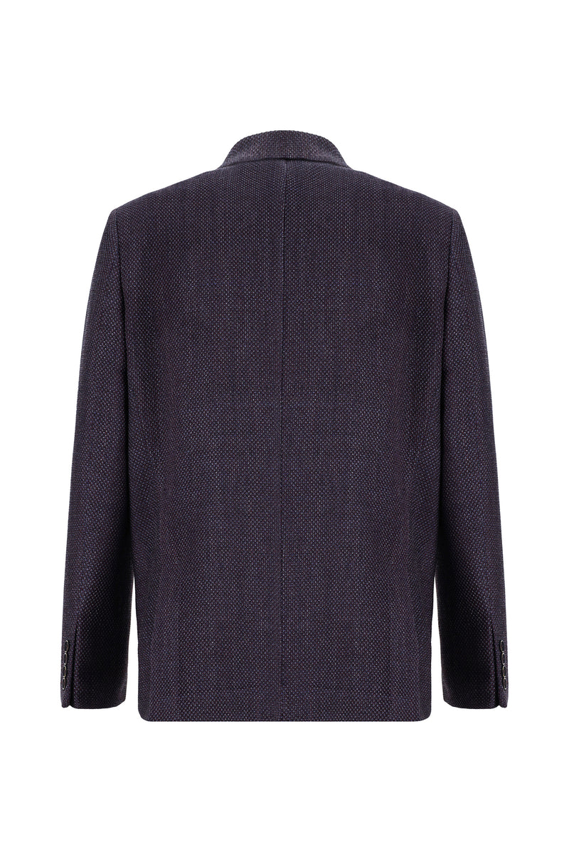 Koyu Bordo Slim Fit Dar Kesim Yünlü Desenli Ceket