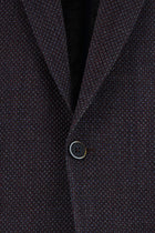 Koyu Bordo Slim Fit Dar Kesim Yünlü Desenli Ceket