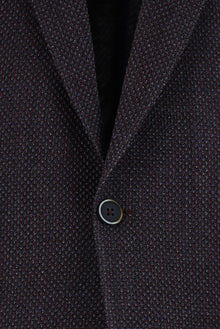 Koyu Bordo Slim Fit Dar Kesim Yünlü Desenli Ceket