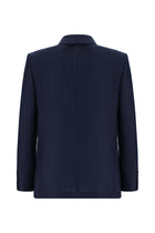 Koyu Lacivert Slim Fit Dar Kesim Desenli Keten Ceket