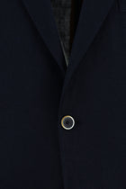 Koyu Lacivert 4 Drop Relaxed Fit Rahat Kesim Desenli Keten Ceket-Abdullah Ki??l?