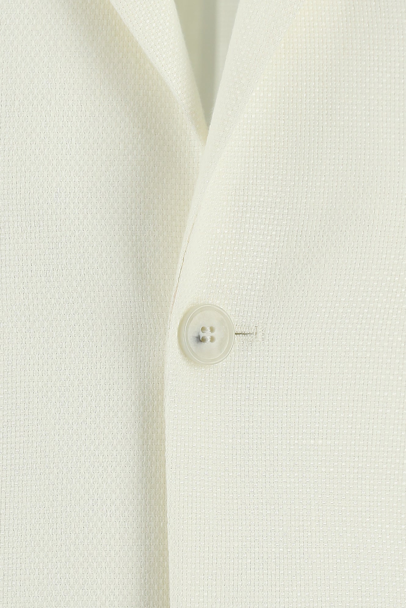 Beyaz Slim Fit Dar Kesim Desenli Keten Ceket