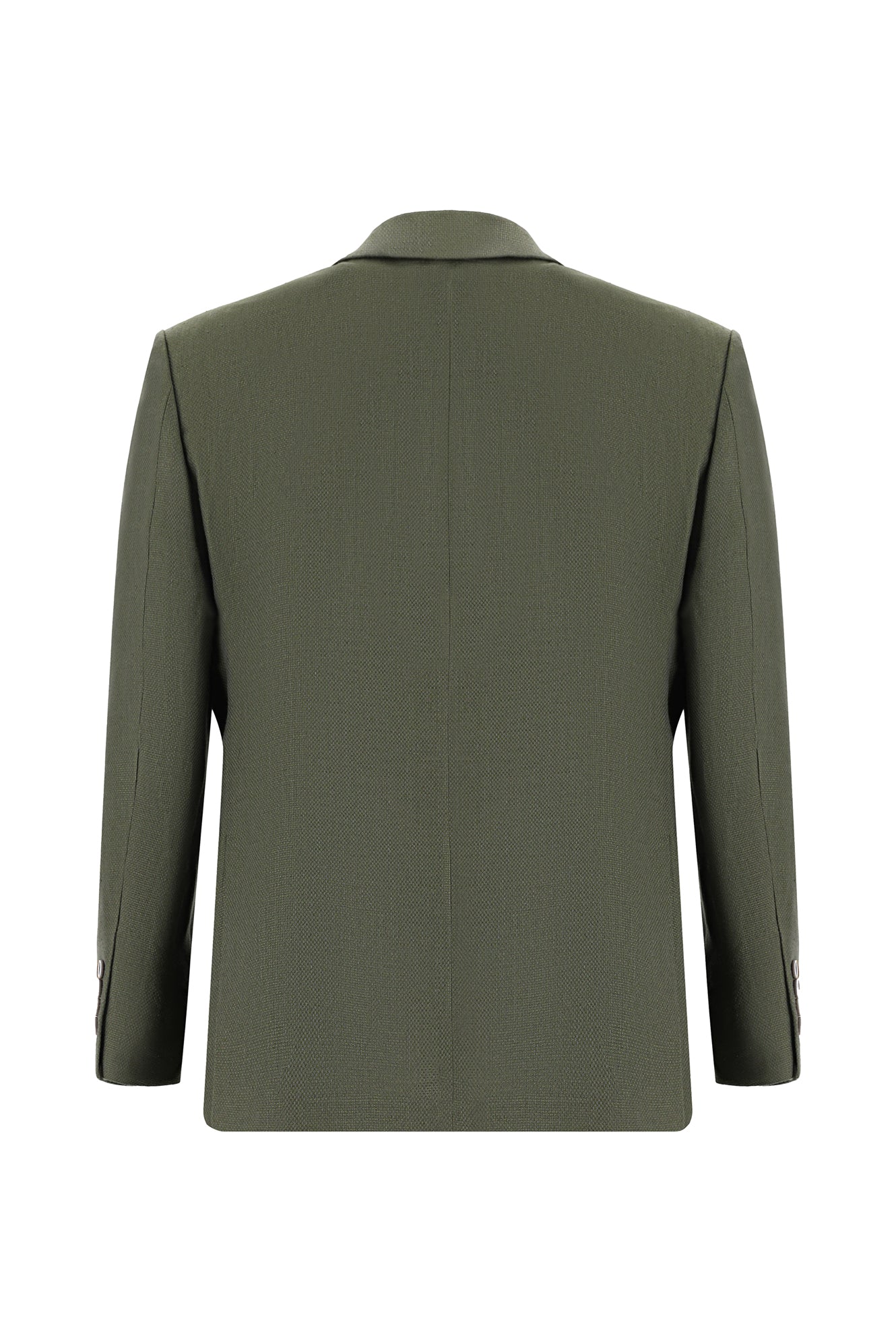 Açık Haki Slim Fit Dar Kesim Desenli Keten Ceket