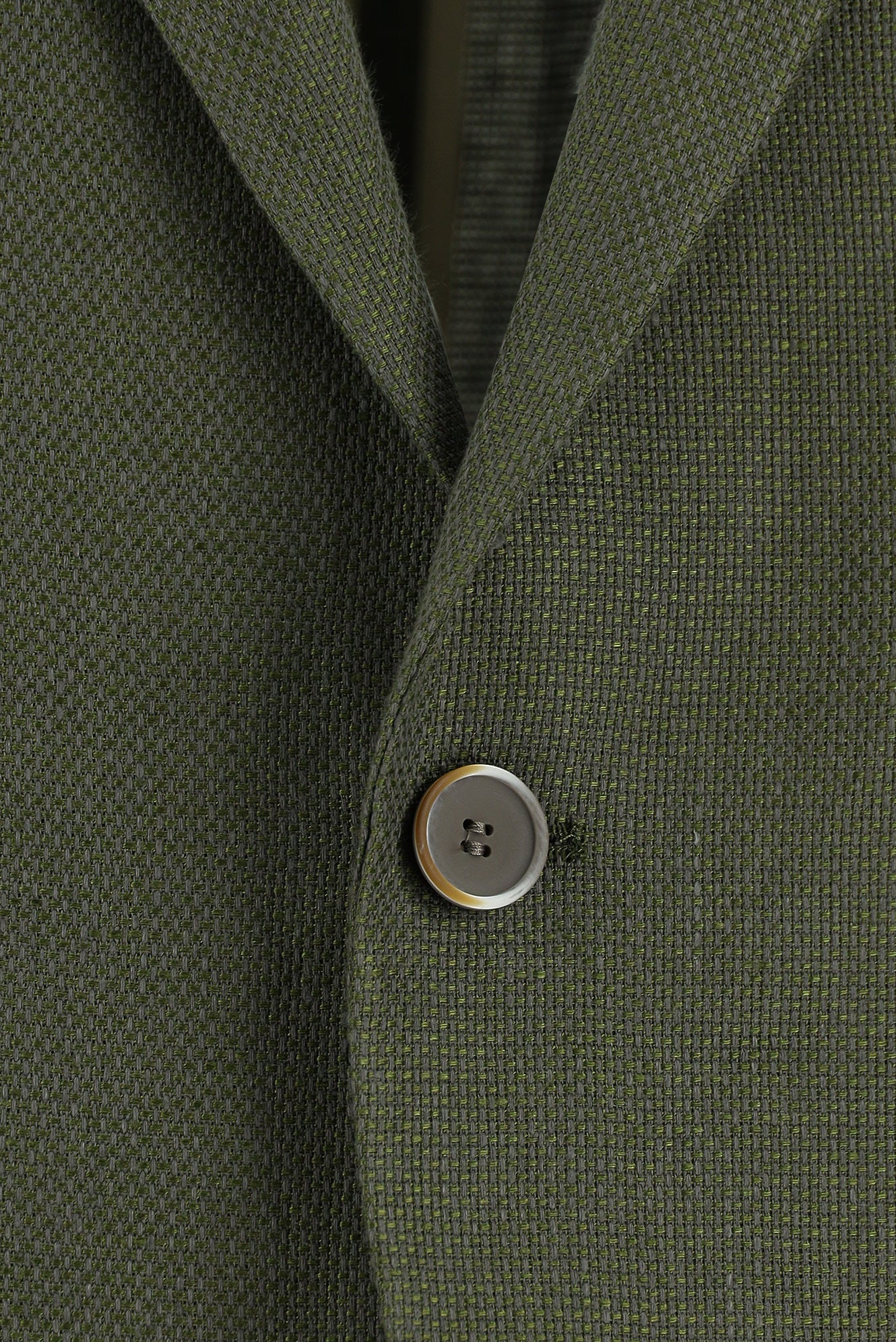 Aç?k Haki 7 Drop Slim Fit Dar Kesim Desenli Keten Ceket-Abdullah Ki??l?