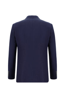 Orta Lacivert 4 Drop Relaxed Fit Rahat Kesim Klasik Keten Ceket-Abdullah Ki??l?