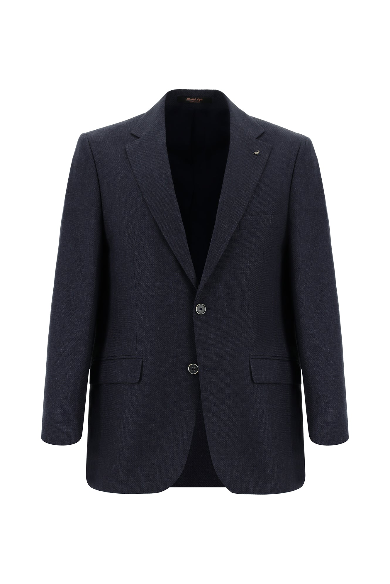 Koyu Lacivert 7 Drop Slim Fit Dar Kesim Klasik Keten Ceket-Abdullah Ki??l?