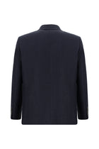 Koyu Lacivert Slim Fit Dar Kesim Klasik Keten Ceket
