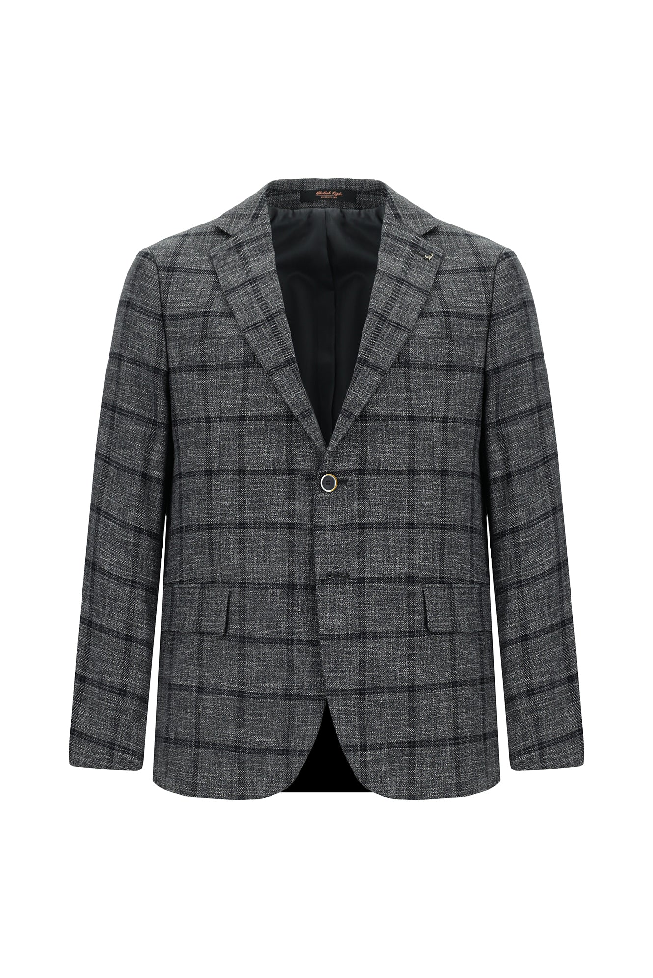 Koyu Antrasit 7 Drop Slim Fit Dar Kesim Ekose Ceket-Abdullah Ki??l?