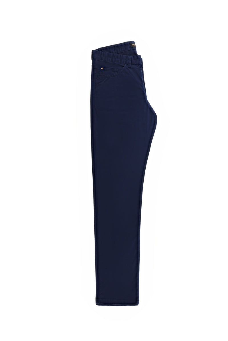 Açık Lacivert Regular Fit Likralı Kanvas / Chino Pantolon