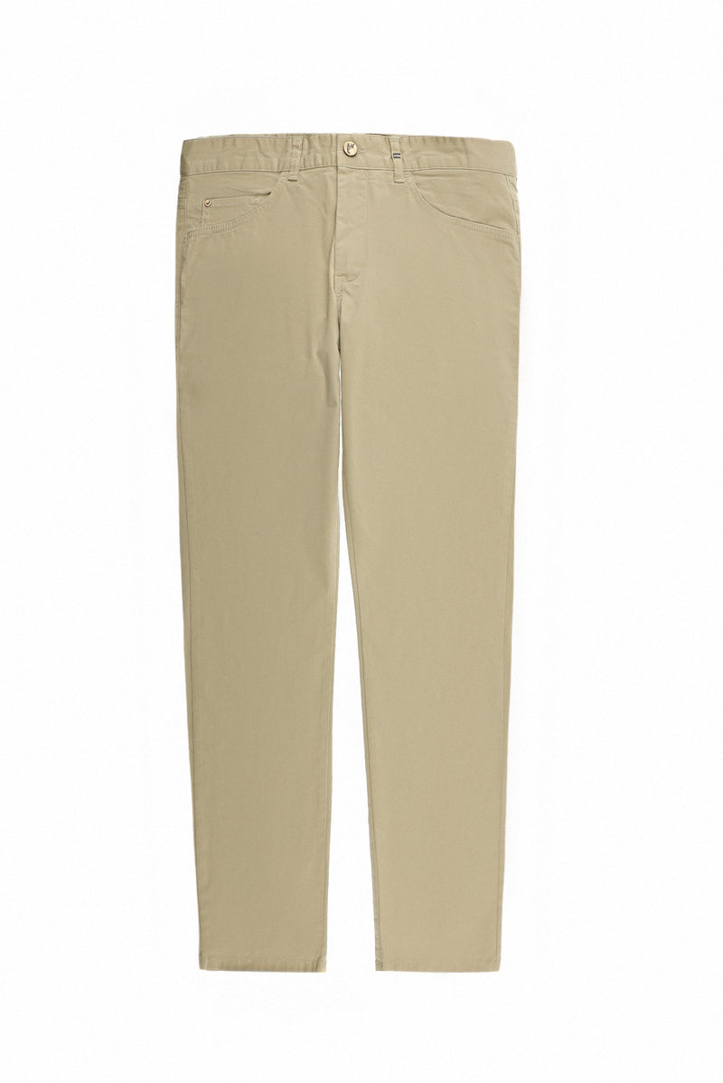 Orta Bej Regular Fit Likralı Kanvas / Chino Pantolon