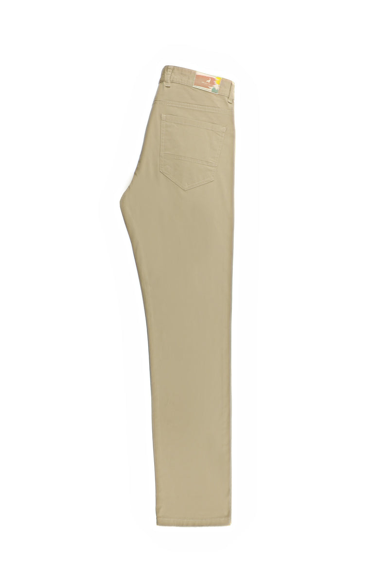 Orta Bej Regular Fit Likralı Kanvas / Chino Pantolon