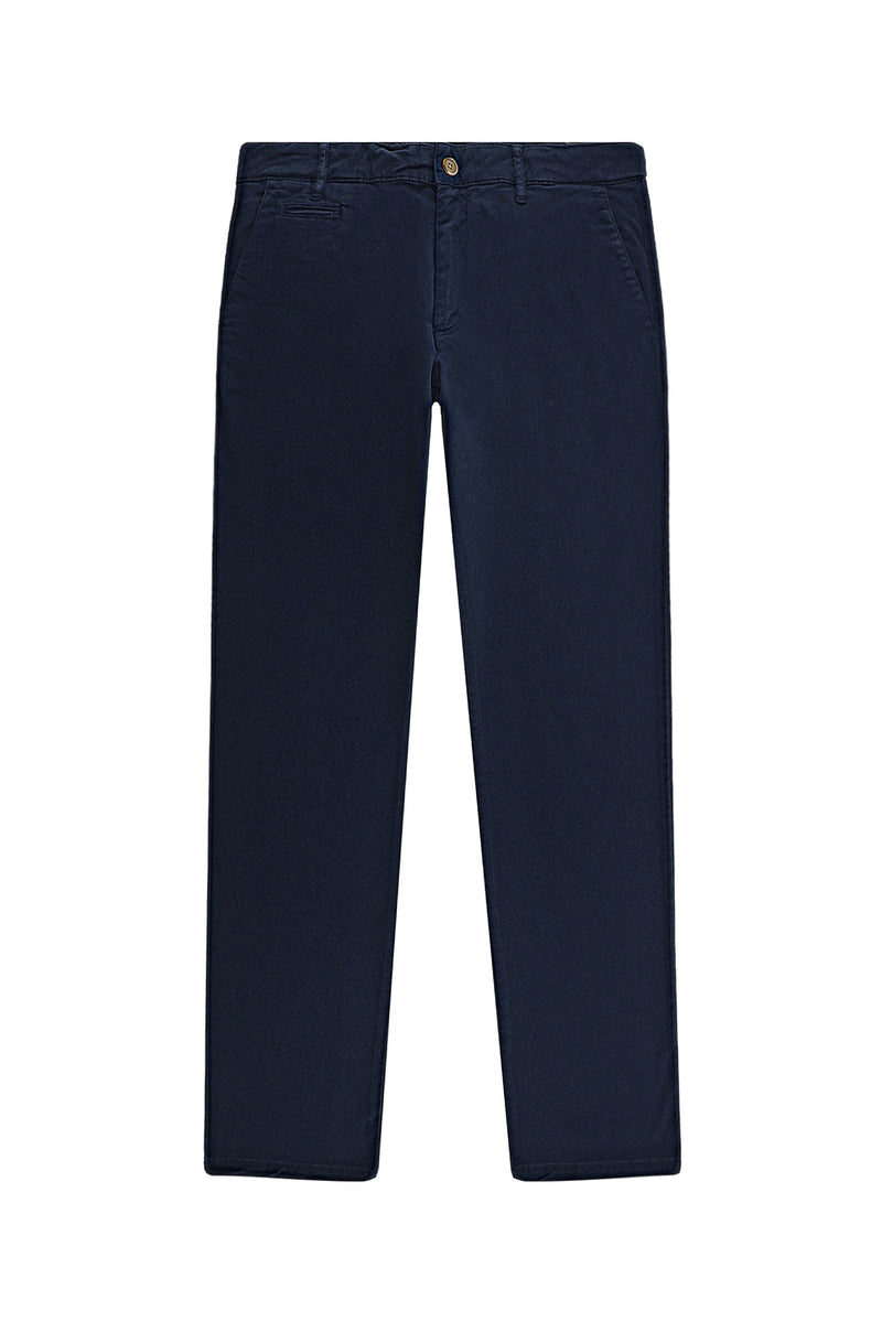 Koyu Lacivert Regular Fit Likralı Kanvas / Chino Pantolon