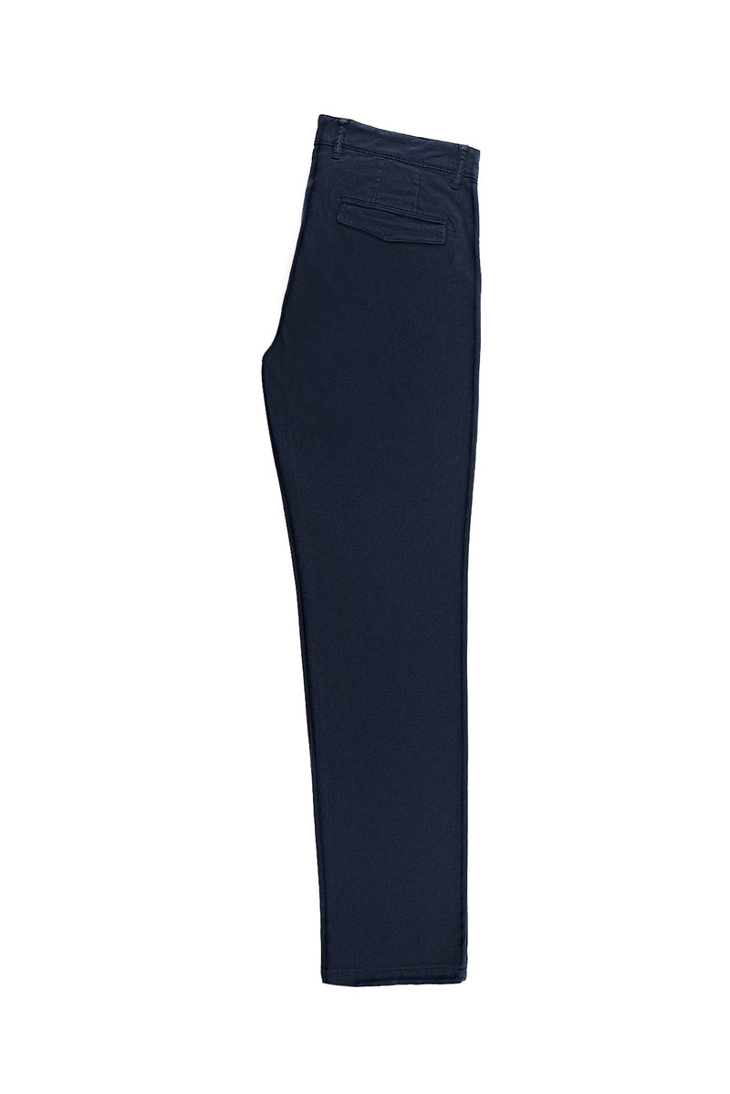 Koyu Lacivert Regular Fit Likralı Kanvas / Chino Pantolon