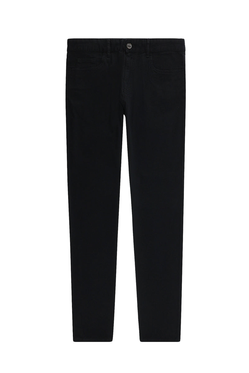 Siyah Regular Fit Likralı Kanvas / Chino Pantolon
